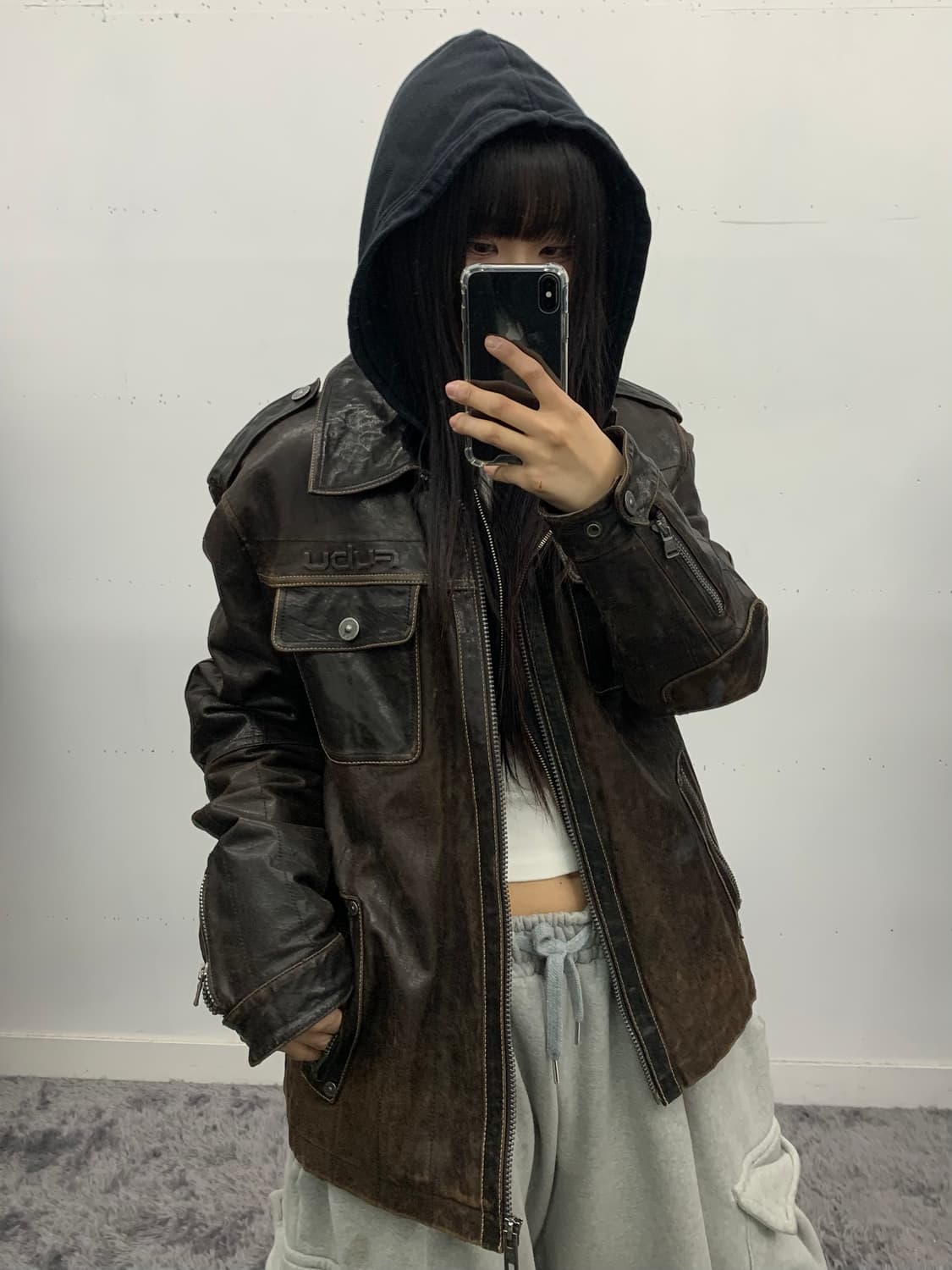 리바이스 로고 후드집업 상품이미지2