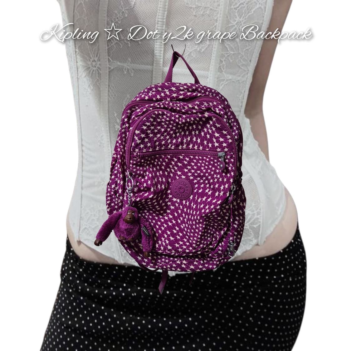 Kipling ☆ Dot y2k grape Backpack 상품이미지1