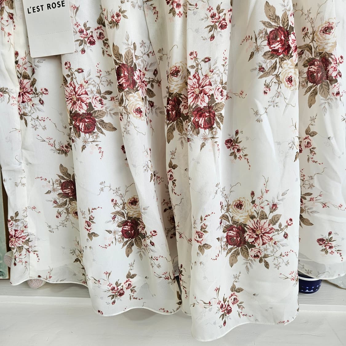 (LEST ROSE) 로즈 플라워 쉬폰 스커트 상품이미지5