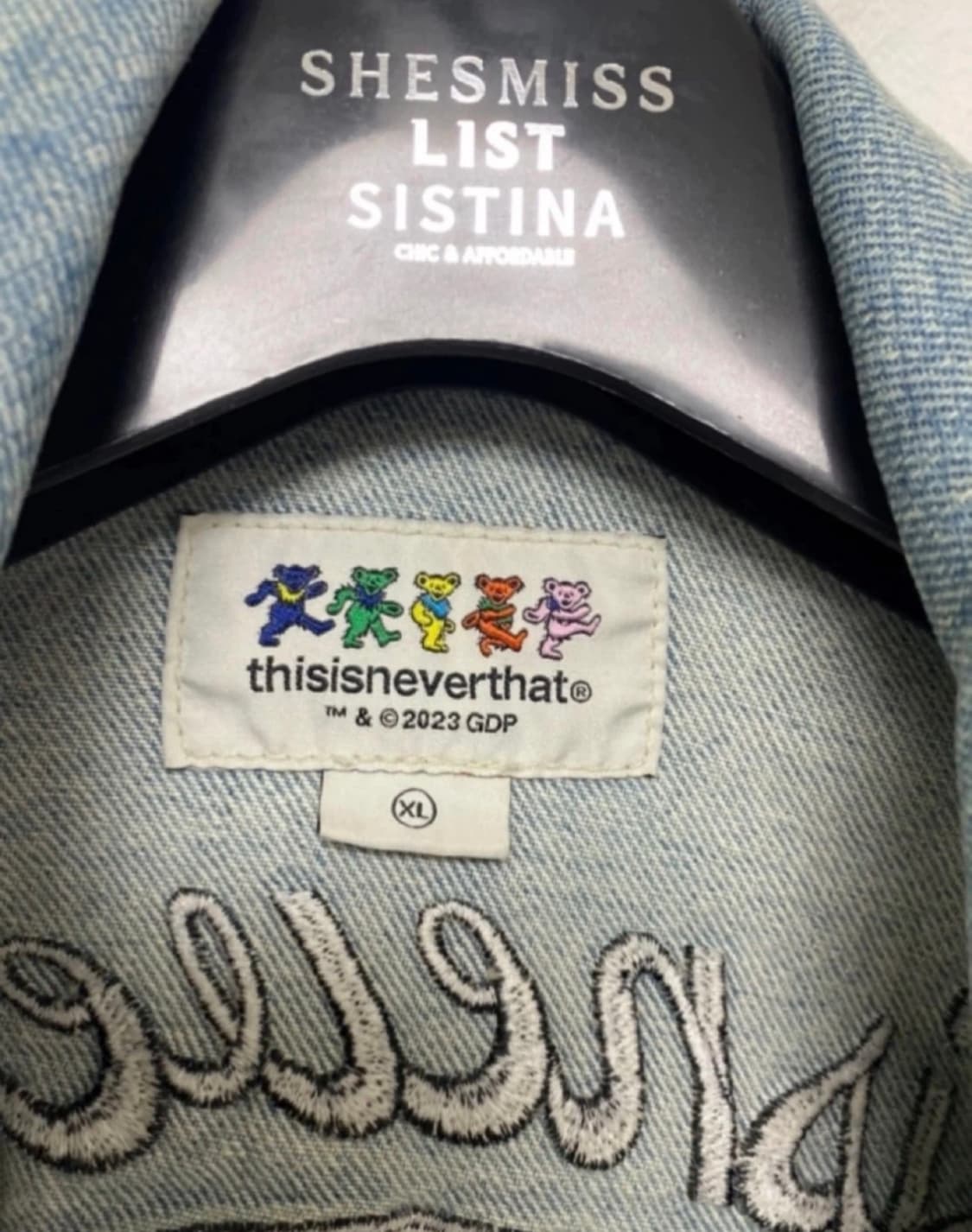 [XL] 디스이즈네버뎃 x 그레이트풀 데드 라이트닝 트러커 자켓 워시드  상품이미지3