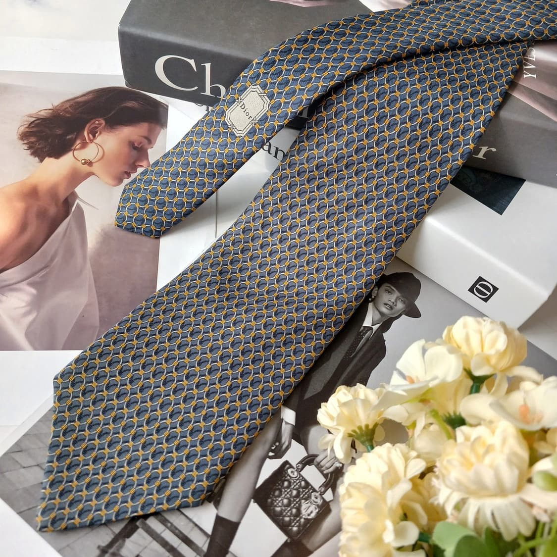 크리스찬 디올 실크 자카드 패턴 넥타이 9.8cm A+등급 E722 상품이미지4