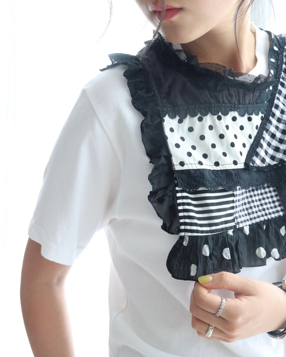[Beams Boy] Tori-To Check Frill T-Shirt 상품이미지7