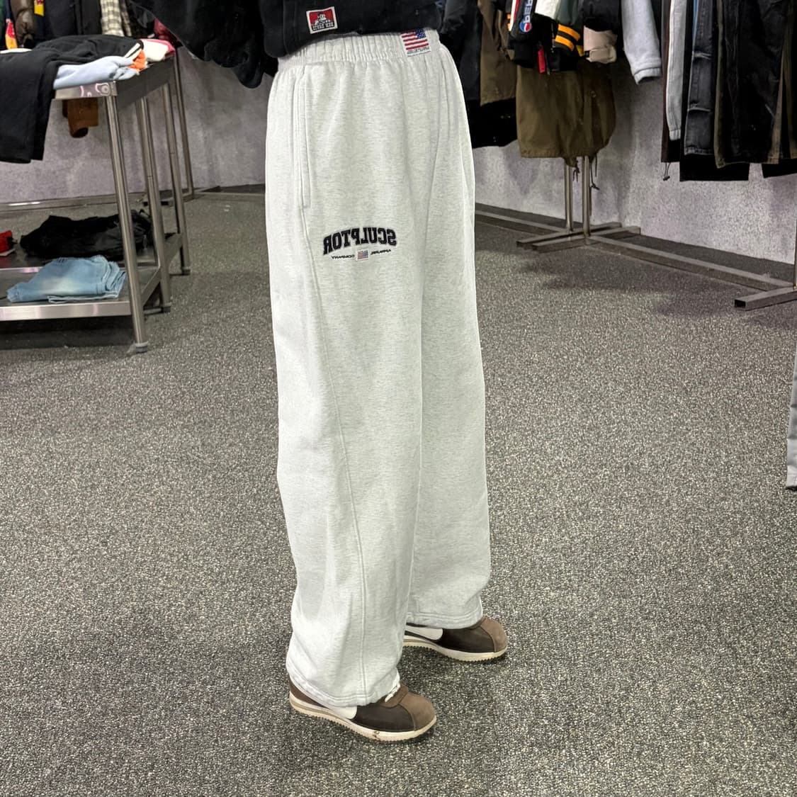 스컬프터 화이트멜란지 스웻 조거 팬츠 B3741 상품이미지1