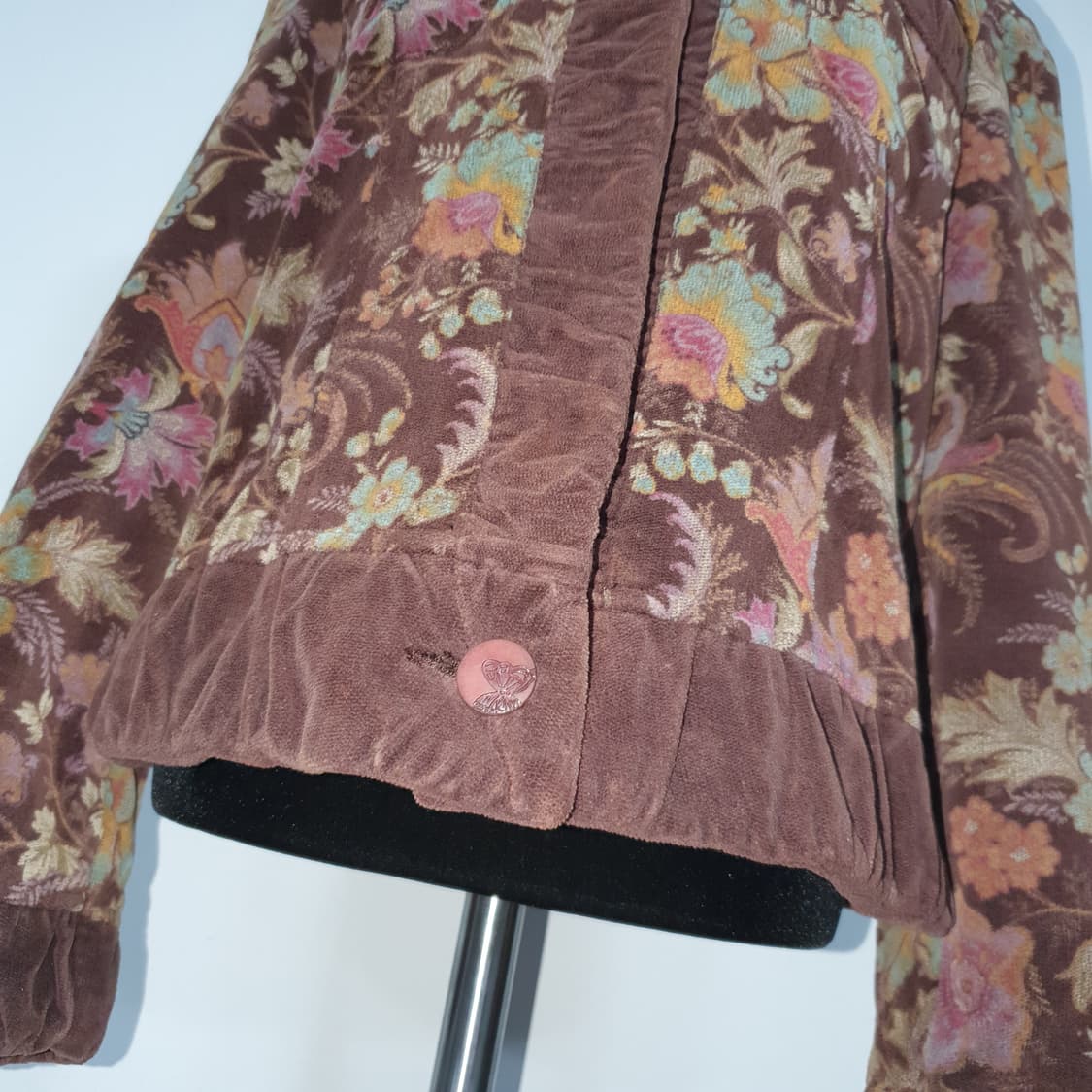빈티지 플로럴 페이즐리 벨벳 자켓 오일릴리 에트로 모리걸 오리엔탈 그런지 상품이미지5