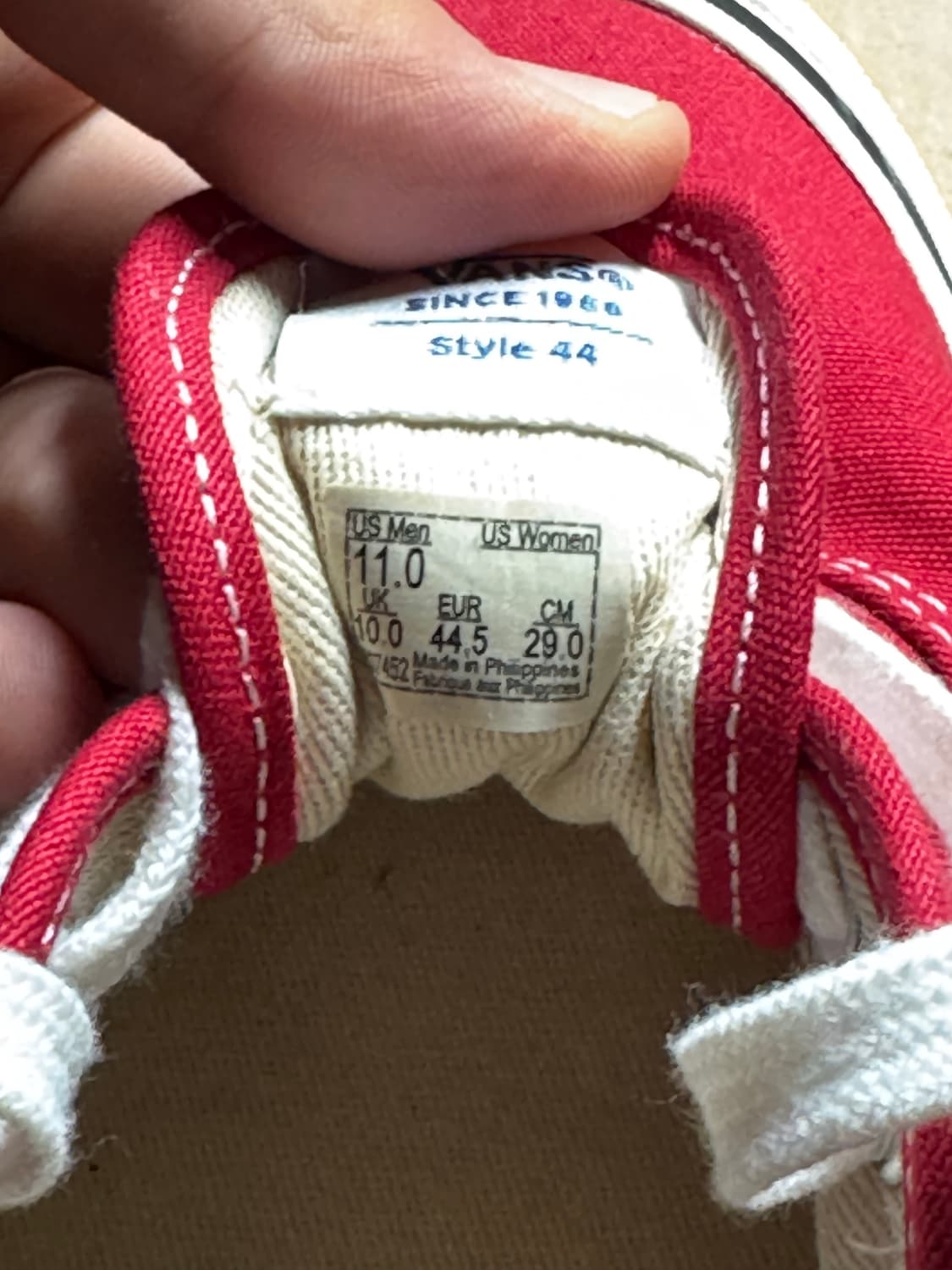 반스 어센틱 애너하임 dx44 레이싱 레드 290 상품이미지5