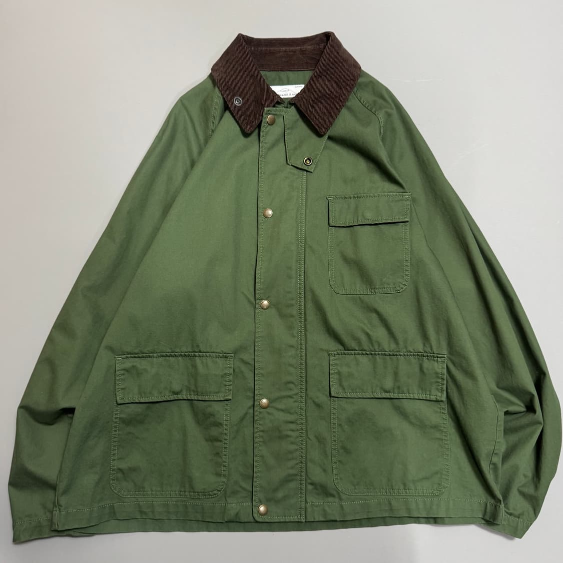 레이지블루(RAGE BLUE) 올리브컬러 코튼 혼방 코듀로이넥 헌팅 자켓 상품이미지7