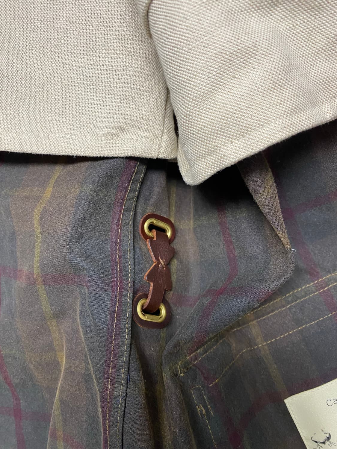 [S] 바스통 왁스 자켓 브라운 체크 상품이미지8