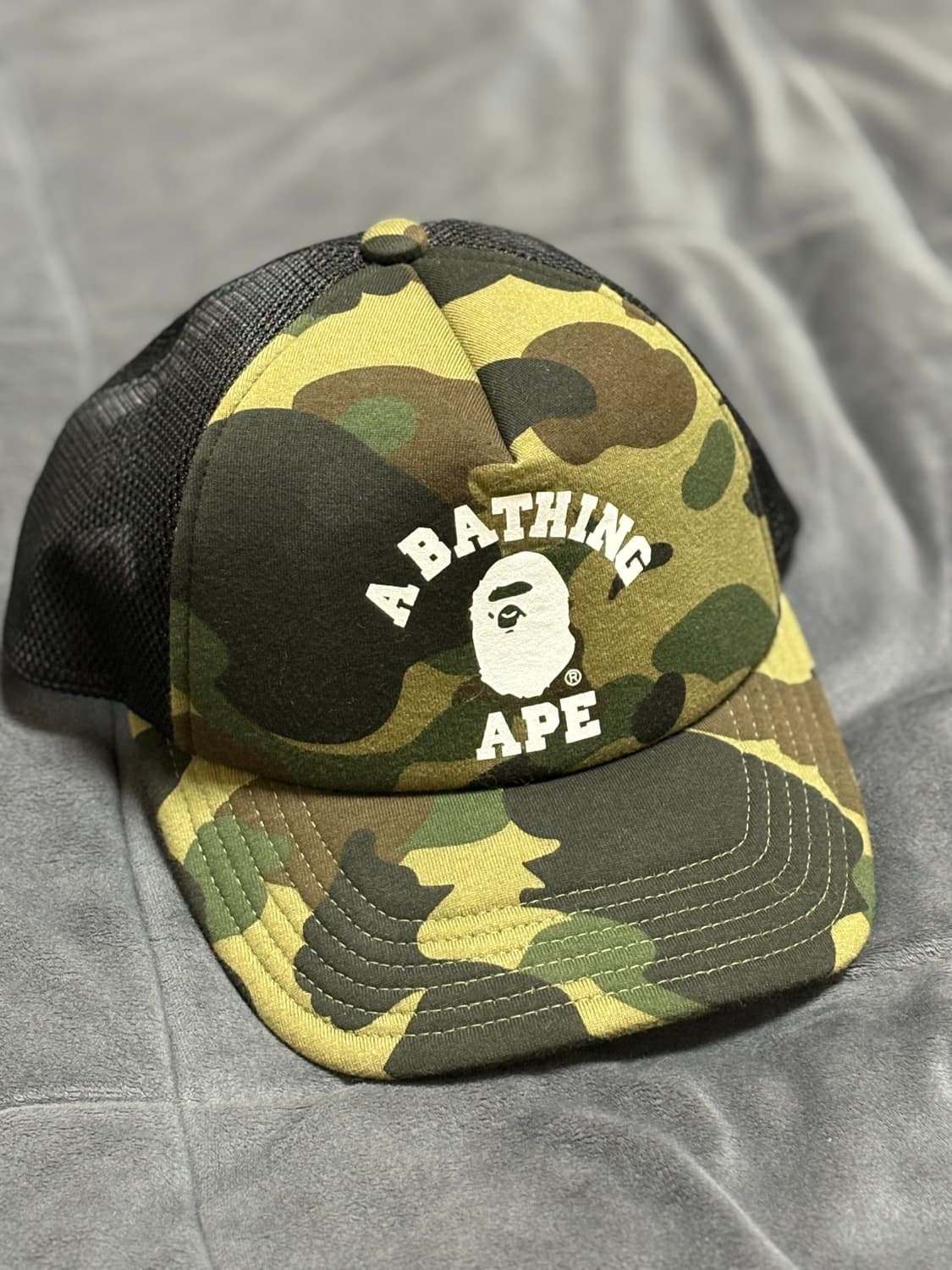 베이프 카모 그린 트러커 캡 상품이미지4