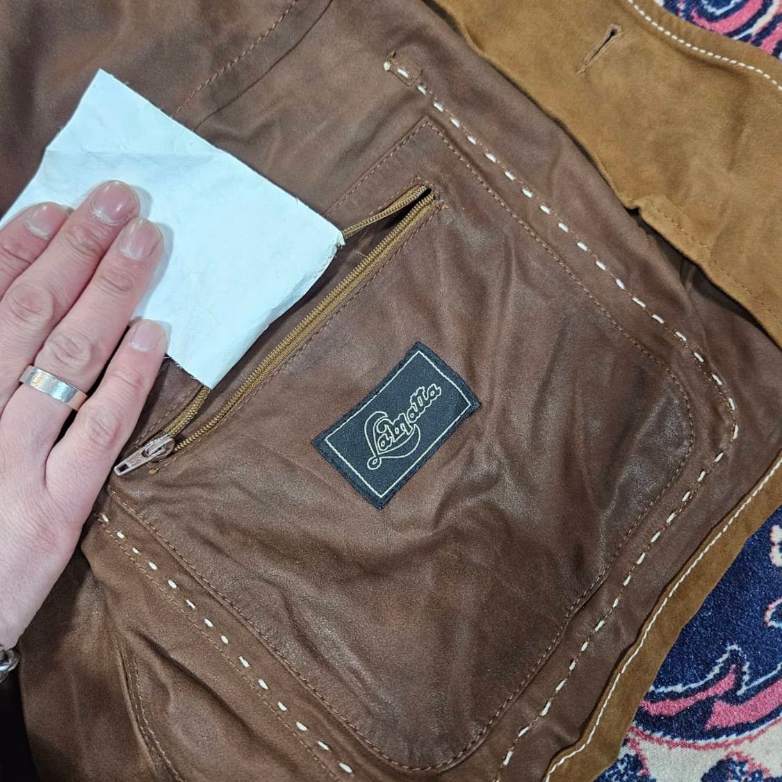 라마따(La-Matta)in Italy 염소가죽 스티치 웨스턴 셔츠자켓 상품이미지9