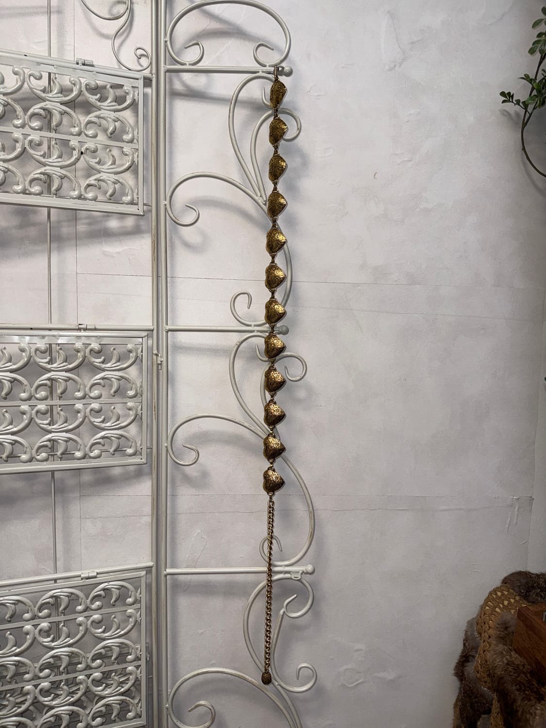 Gold oriental heart charm chain belt 상품이미지5