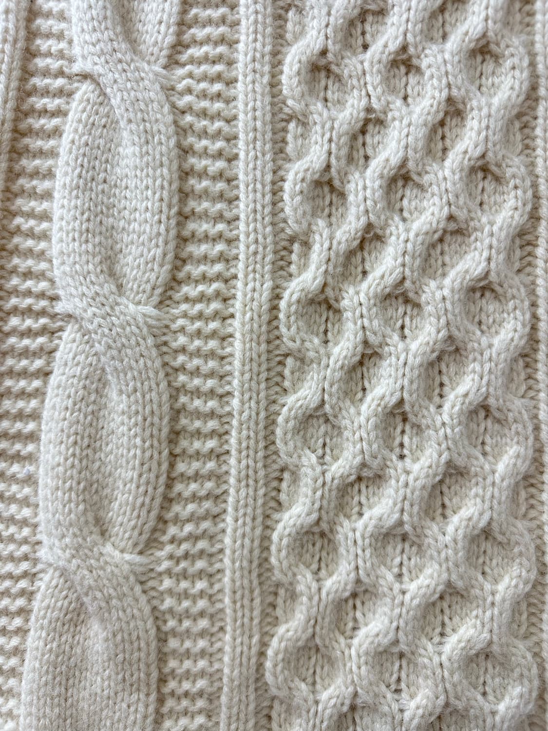 일본빈티지 케이블 아이보리 울 니트 스커트 상품이미지3