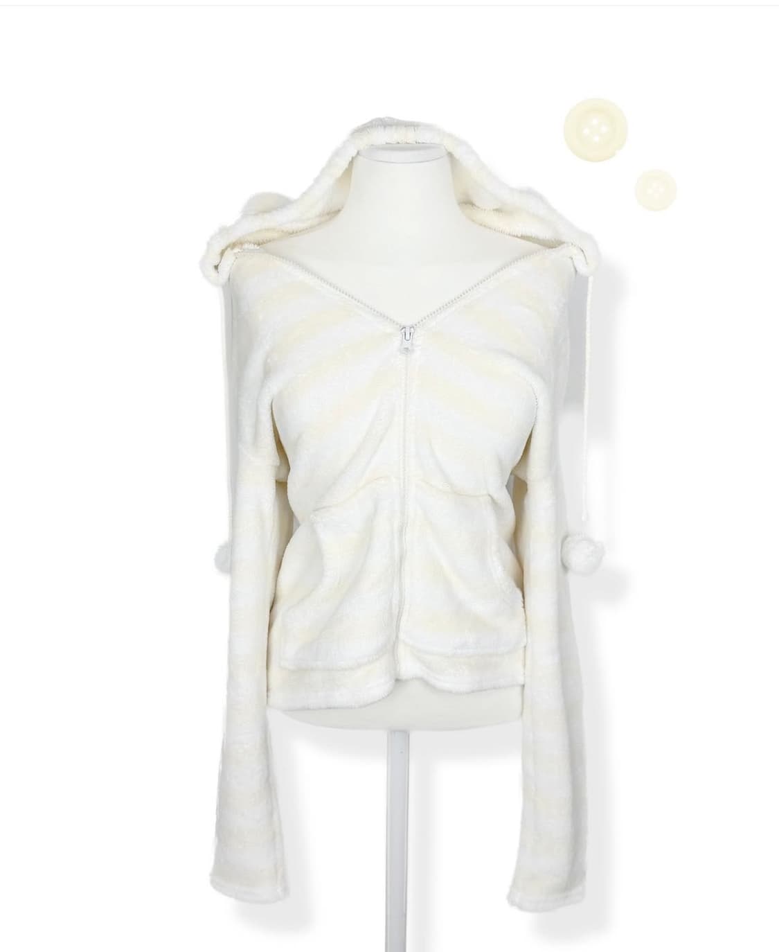 갸루 빈티지 후드집업 히메갸루 양산형 폼폼 후드집업 쿠키집 상품이미지1