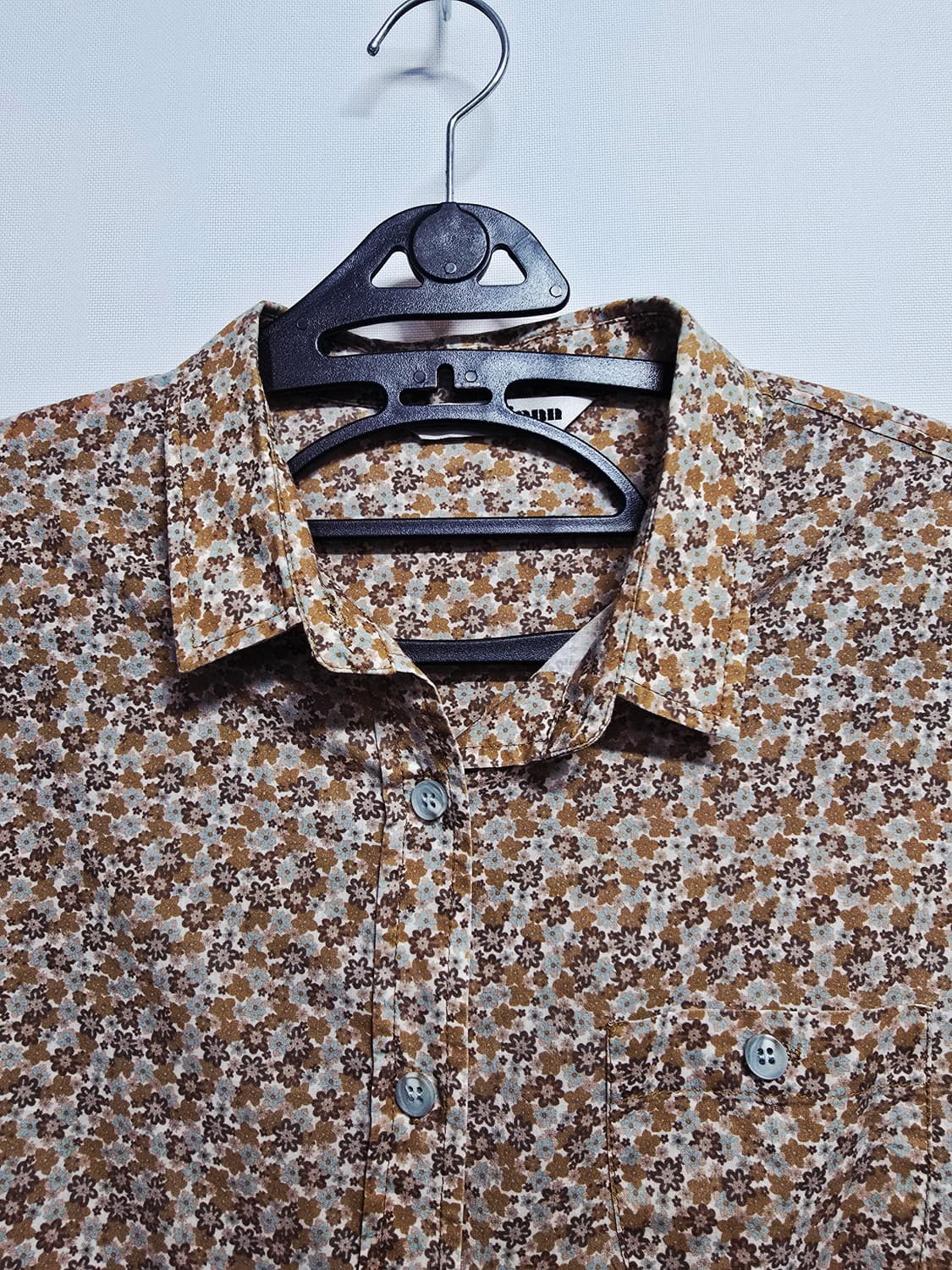 iann 플라워 패턴 긴팔 셔츠 브라운 면100 상품이미지2