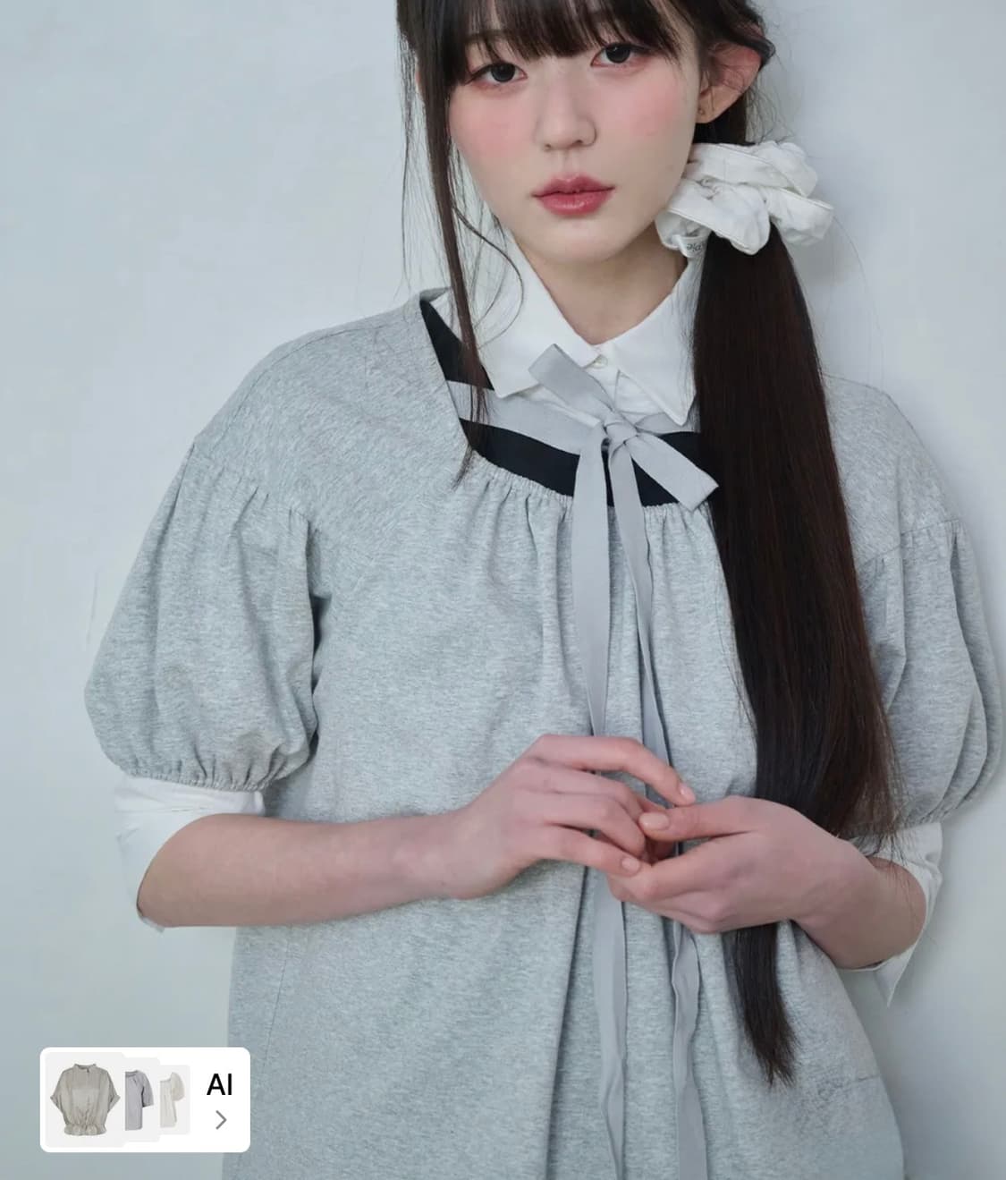 레이즈미야 나오 리본 블라우스  상품이미지3