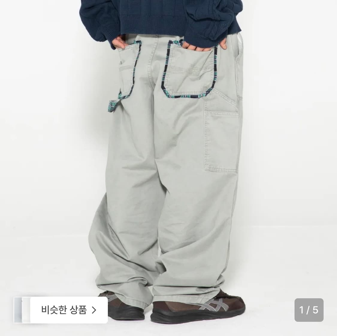 XP308 체크 카펜터 워싱 코튼 팬츠 (LIGHT GRAY) 상품이미지1