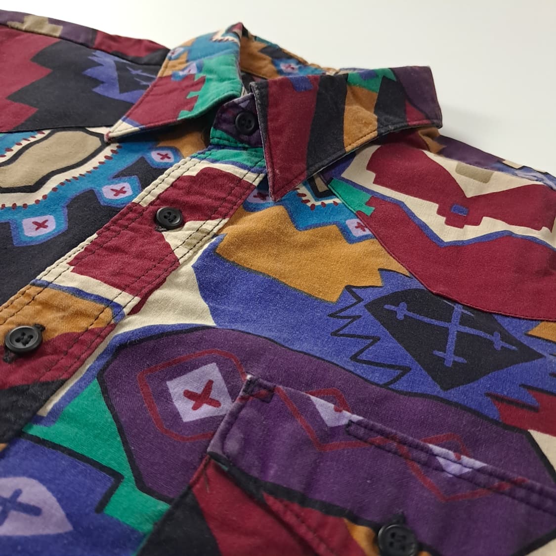 CK368 L 랭글러 90s 아즈텍패턴 웨스턴 반팔 셔츠 남방 상품이미지4