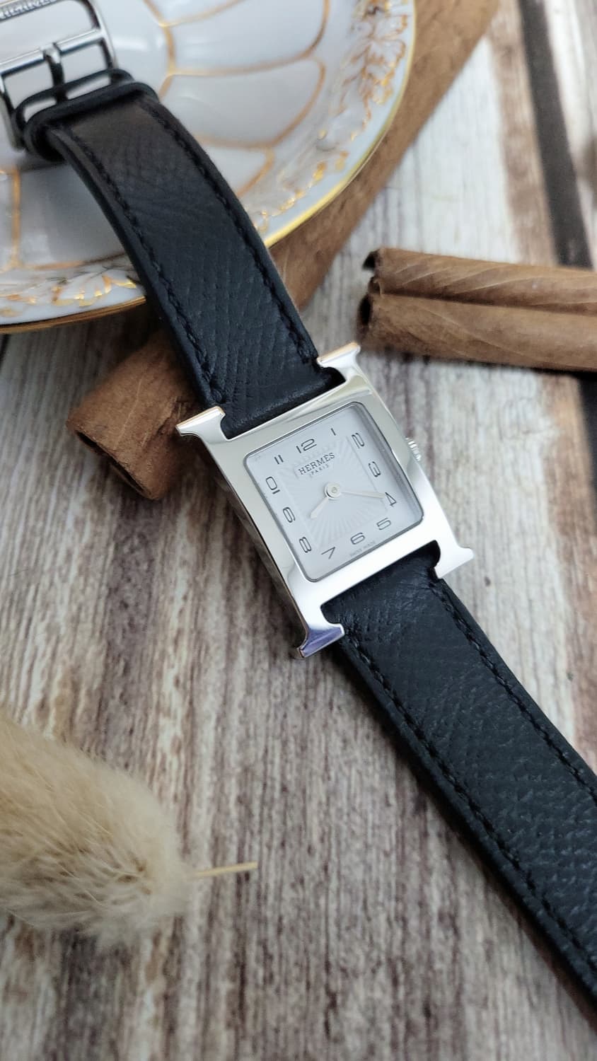 정품 에르메스 H아워 더블 투어 스트랩 쿼츠시계[풀구성품] 상품이미지7