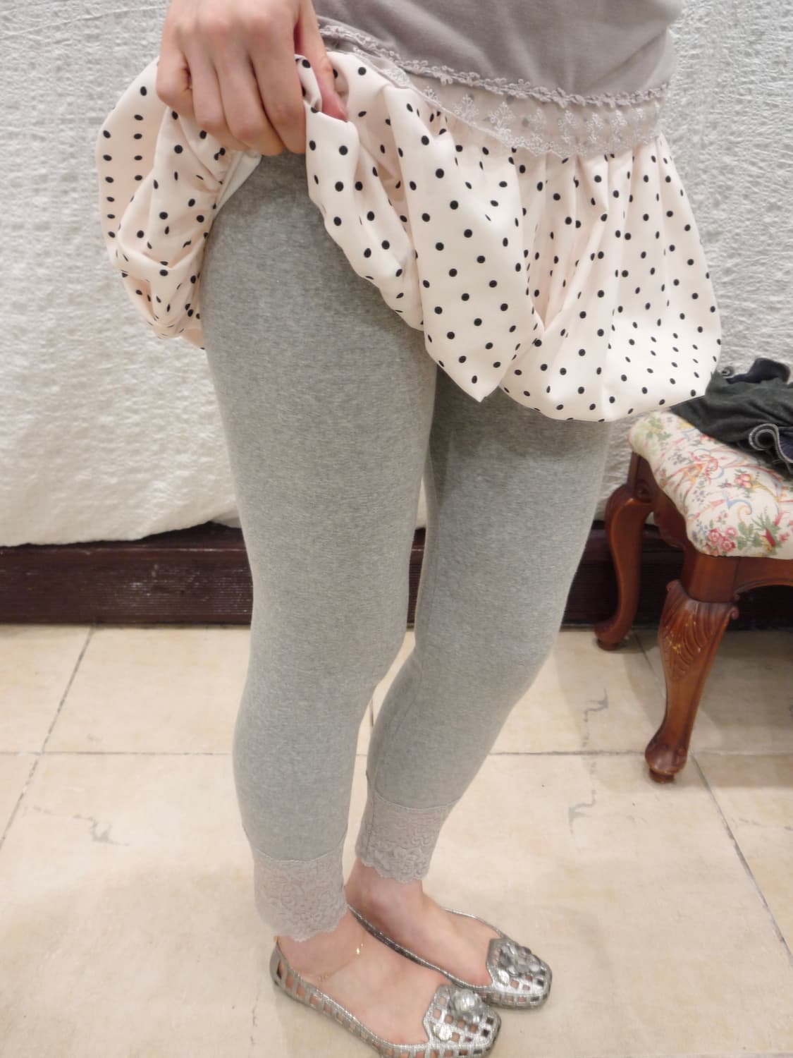Lace grey leggings 상품이미지2
