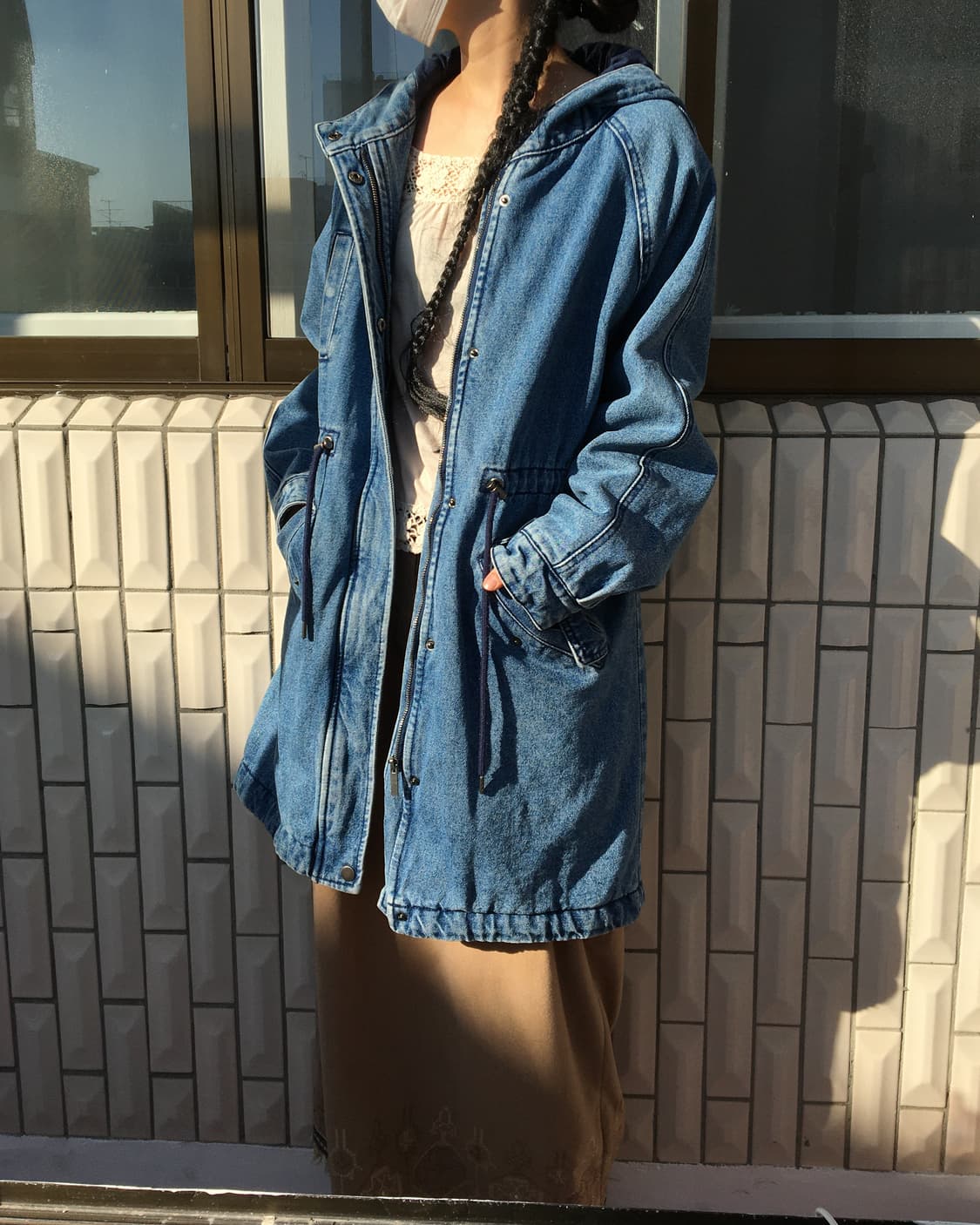 Bershka high neck denim filed jacket 상품이미지9