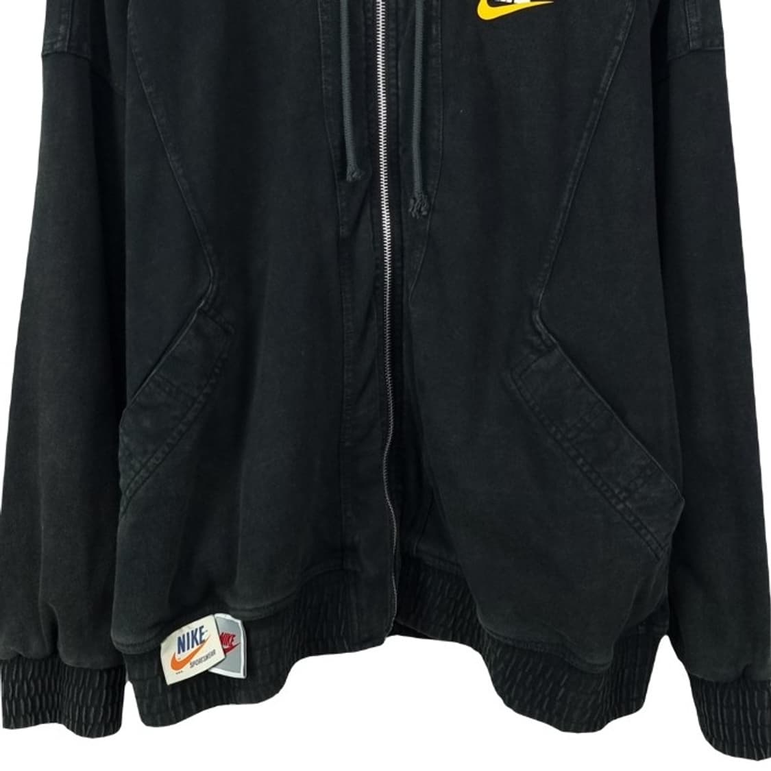 [나이키] 빈티지 가공 워시드 오버핏 스웻 집업 자켓 블랙 M18726 상품이미지5