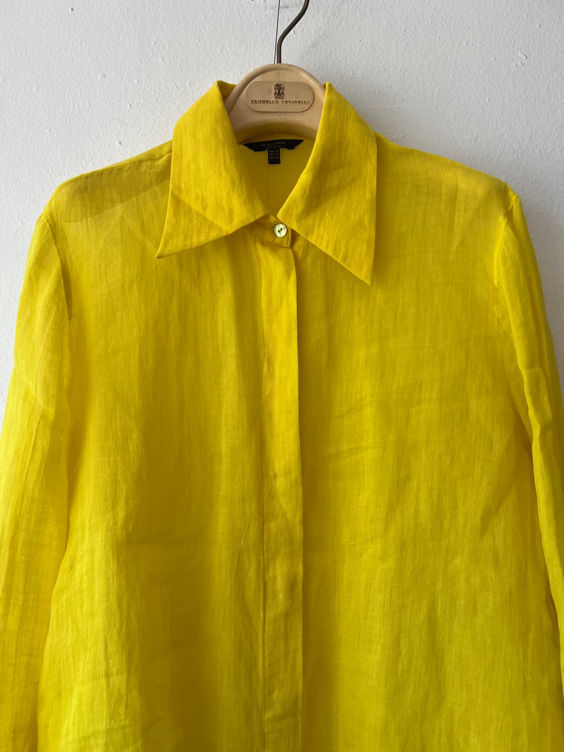 마시모두띠 여성 옐로우 린넨셔츠 긴팔셔츠 상품이미지1