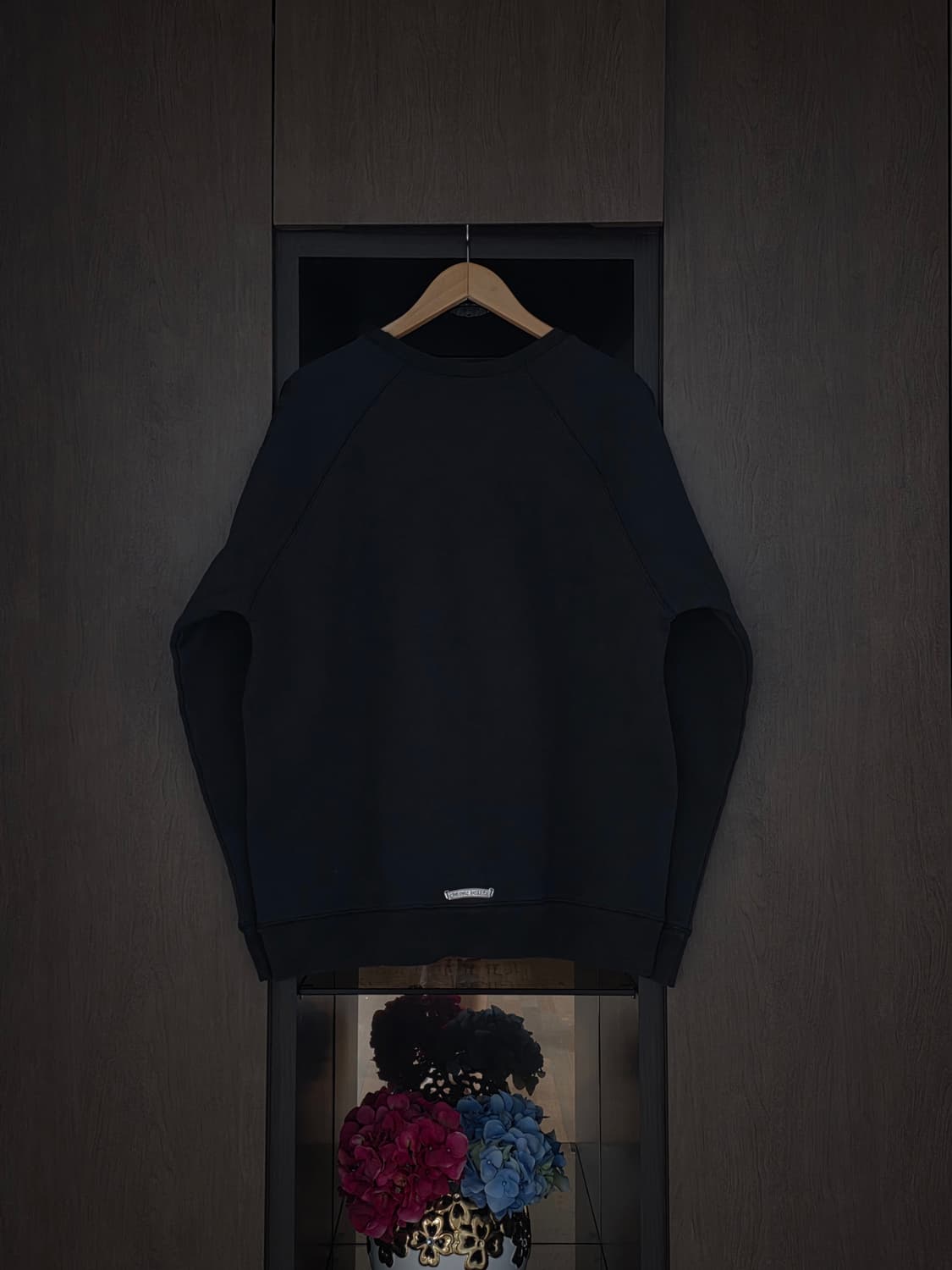 [XL] 크롬하츠 레더패치 페이퍼잼 맨투맨 블랙 상품이미지3