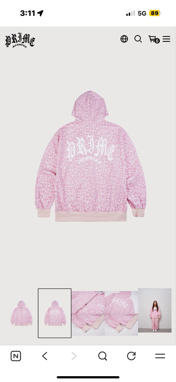 프라임멤버스 핑크 후드집업 상품이미지1