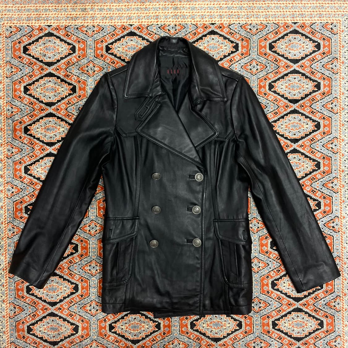 엘르 블랙 양가죽 더블 자켓 여성66 상품이미지1