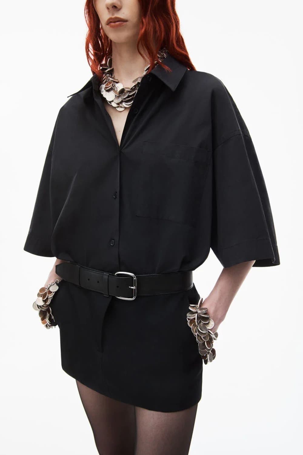 [0,2]알렉산더왕 벨트 셔츠 미니 드레스 상품이미지4