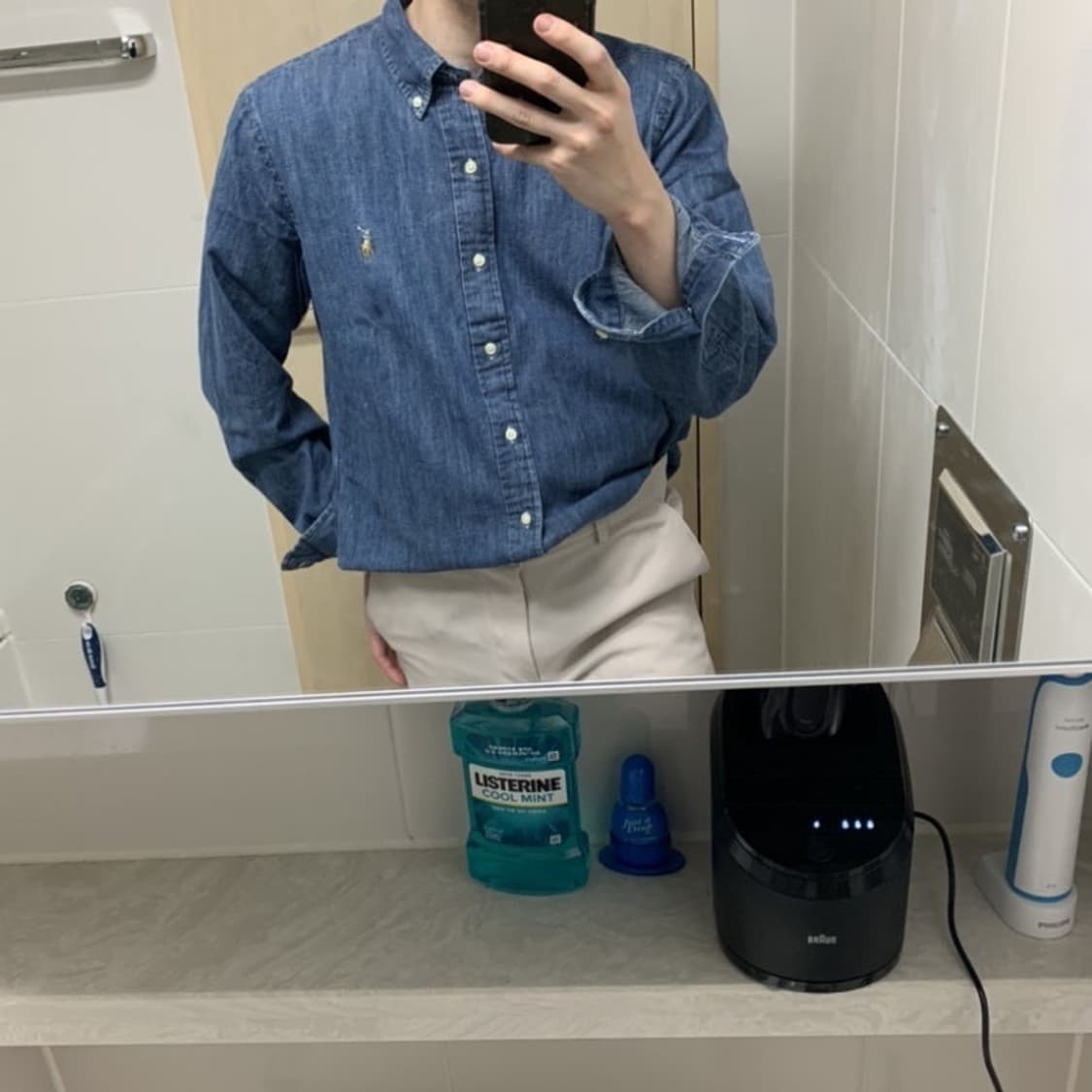 폴로 랄프로렌 샴브레이 데님 셔츠 상품이미지2