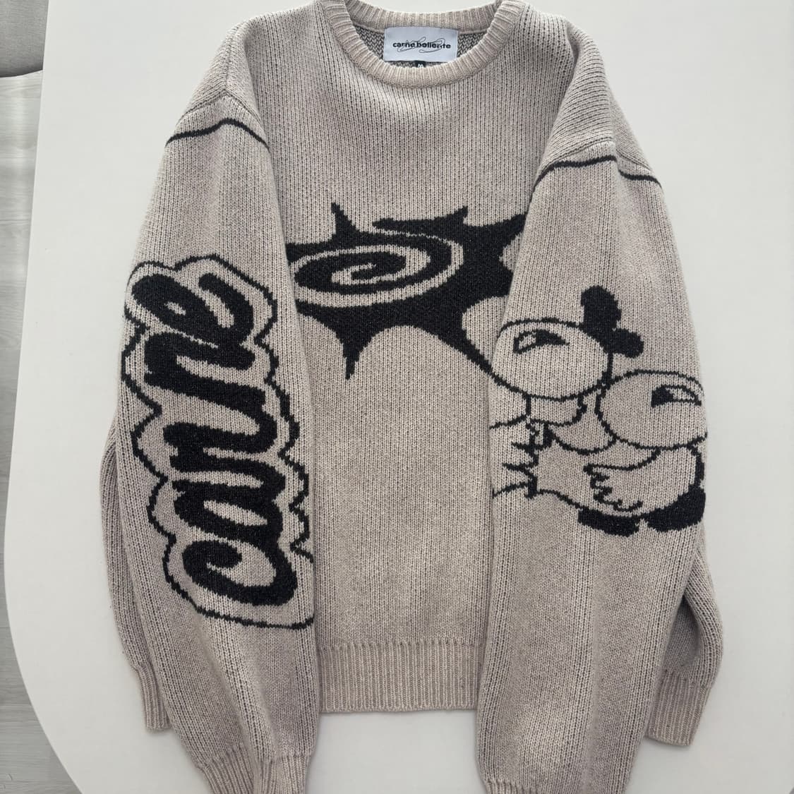 니트 맨투맨 CARNE BOLLENTE Cartoon Wetwork -  상품이미지3