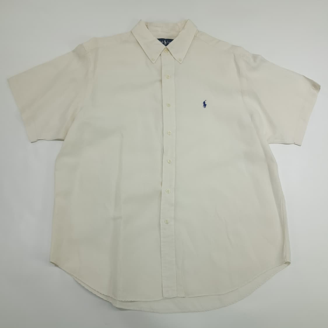 Co701 2XL 폴로 랄프로렌 아이보리 오프화이트 반팔 셔츠 남방 상품이미지1