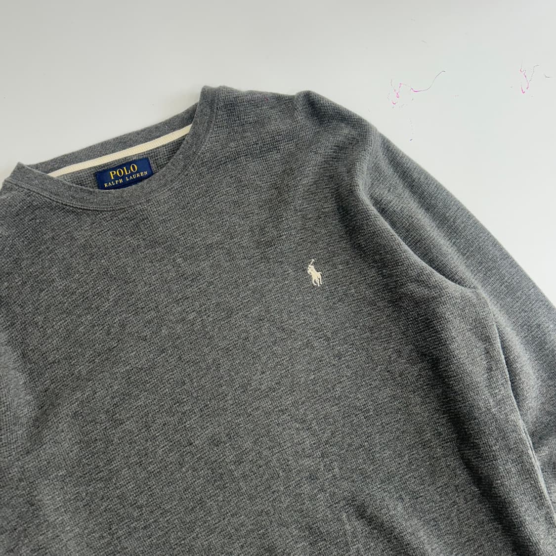 Polo 폴로 화이트포니 차콜 와플 니트 상품이미지5