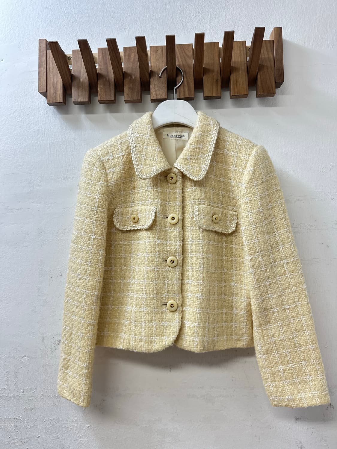 일본빈티지 울 혼방 카라 포인트 빈티지 클래식 트위드 자켓  상품이미지4