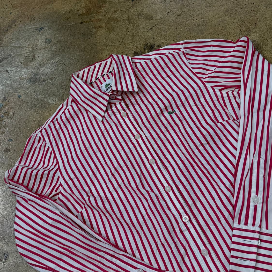 [정품/95] 라코스테 레드 스트라이프 셔츠 b15 상품이미지1
