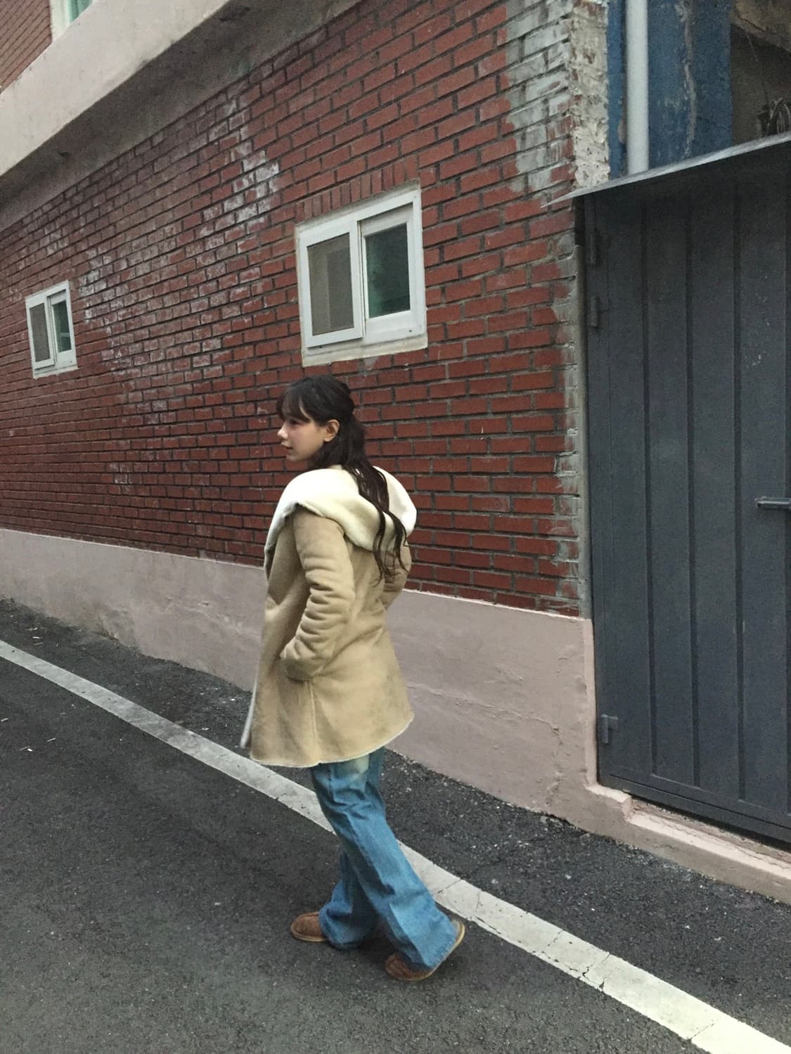 베이지코트 퍼코트 패치청바지 니트 울니트 빈티지세트 상품이미지2