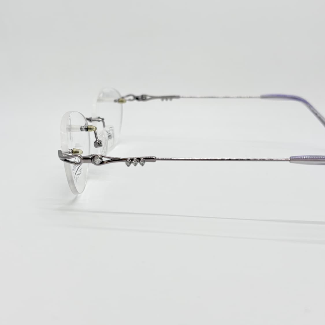 ST.DENVER  퍼플 큐빅 오벌형 반무테 상품이미지5