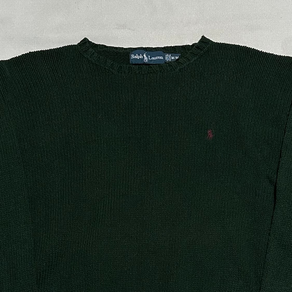 M 폴로랄프로렌 버건디 포니 그린 코튼 니트 상품이미지1