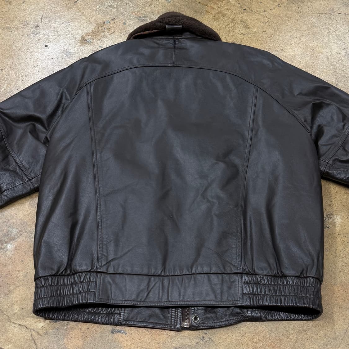 [정품/110] Hi-FIVE 브라운 가죽 무스탕 자켓 b19 상품이미지4