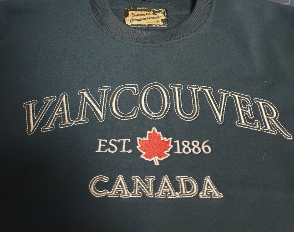 캐나다빈티지 벤쿠버 자수 기모 맨투맨 네이비 (M) 상품이미지2