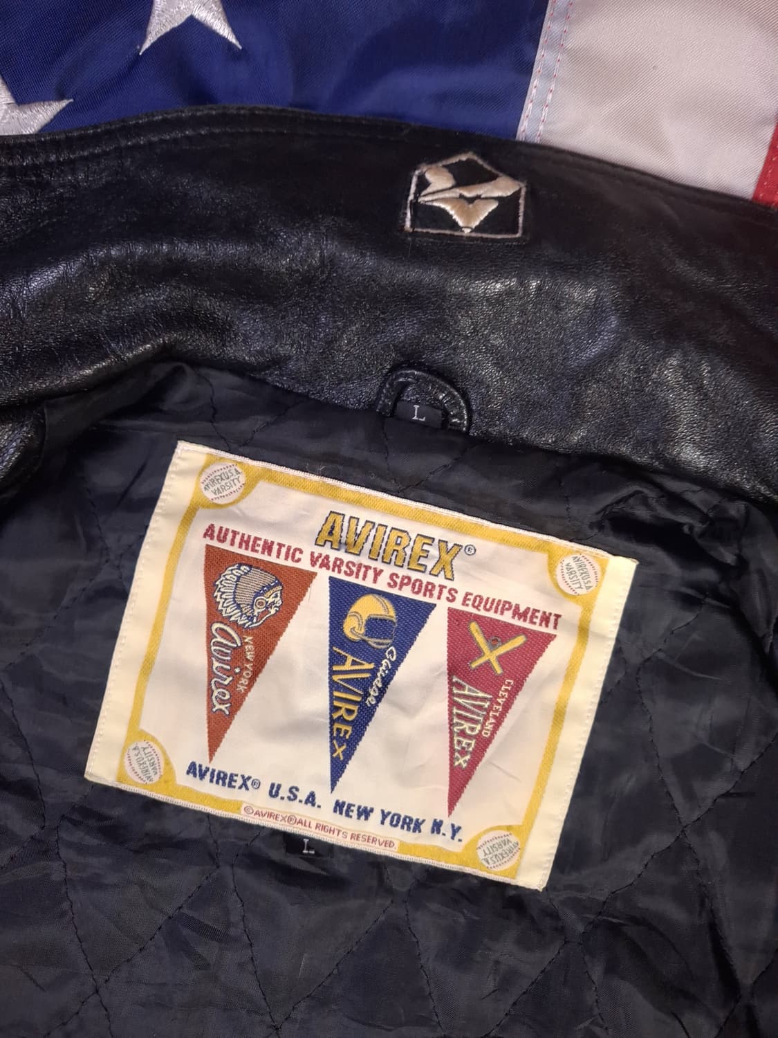 오리지날 90's NFL SIOUX FALLS 아비렉스 리얼레더 자켓 상품이미지5