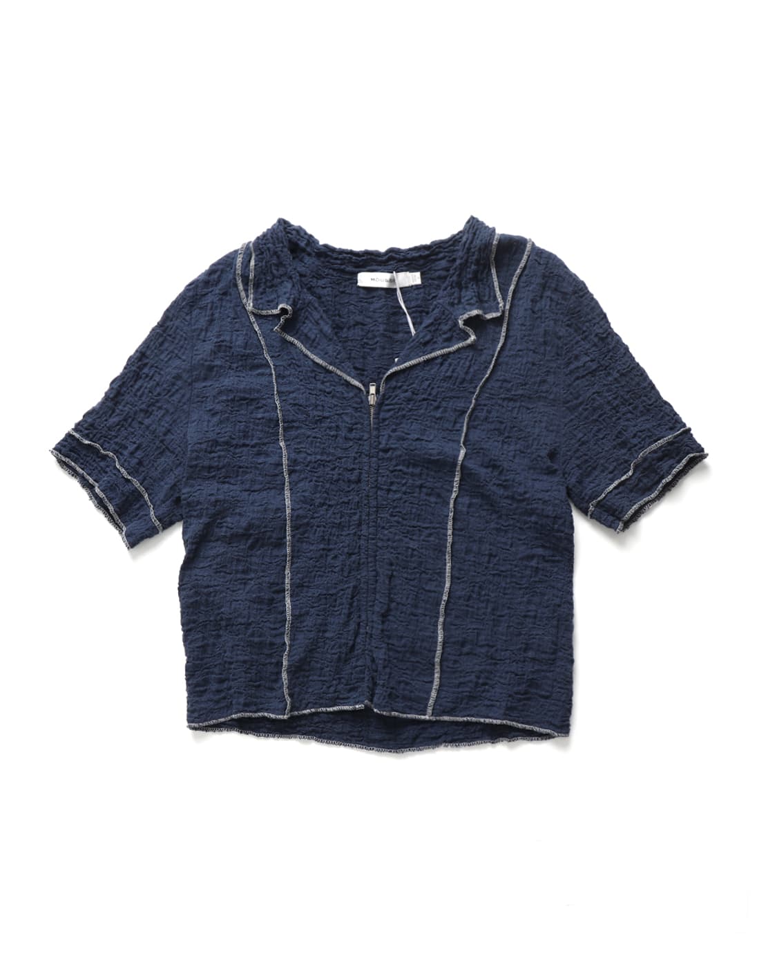 MOUSSY Bicolor Line Zip Blouse 상품이미지1