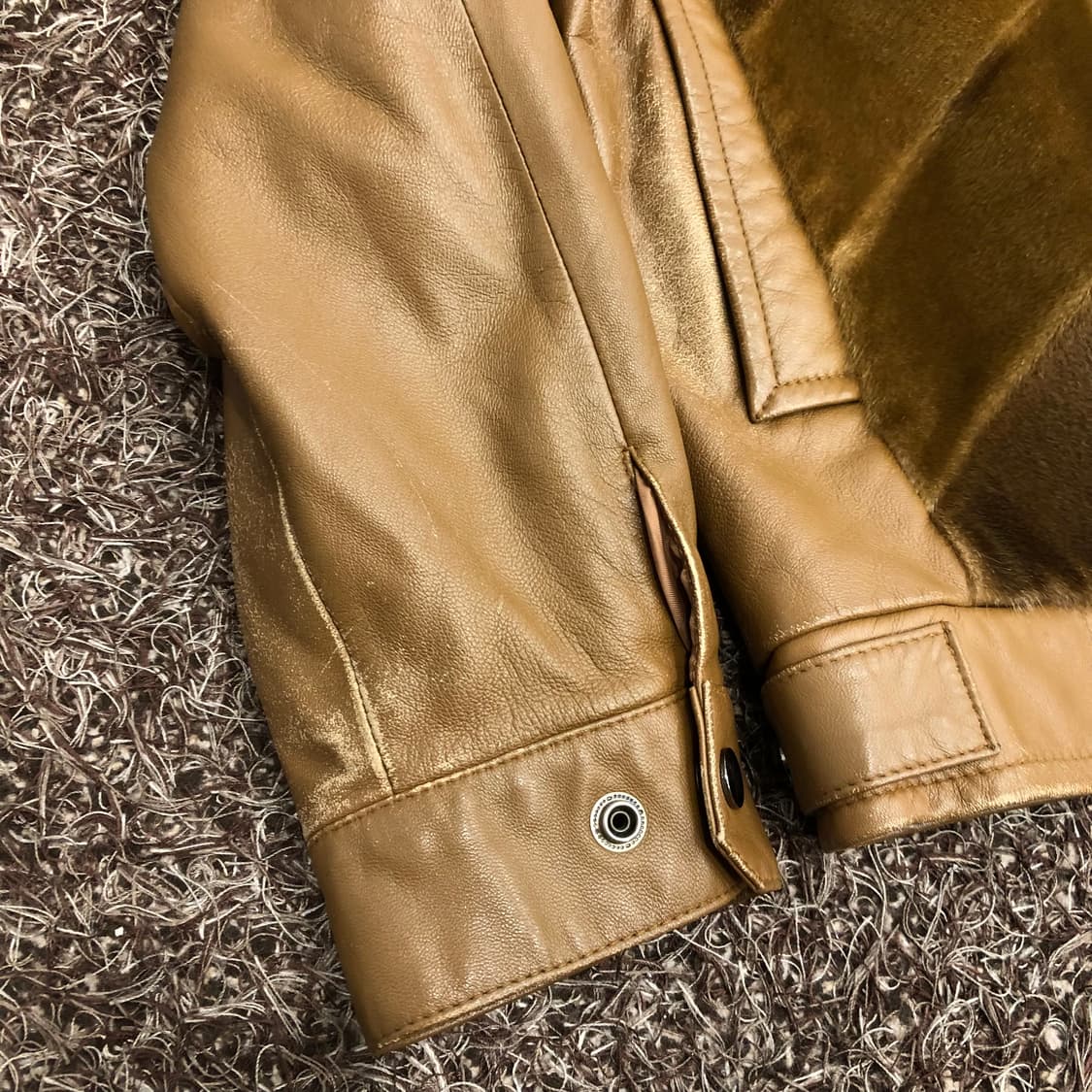 금강 양가죽 퍼 도킹 레더 가죽 자켓 상품이미지4