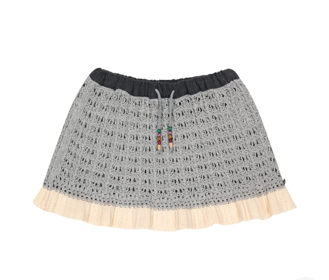 코이세이오 레이어드 니트 스커트 멜란지 그레이 상품이미지1