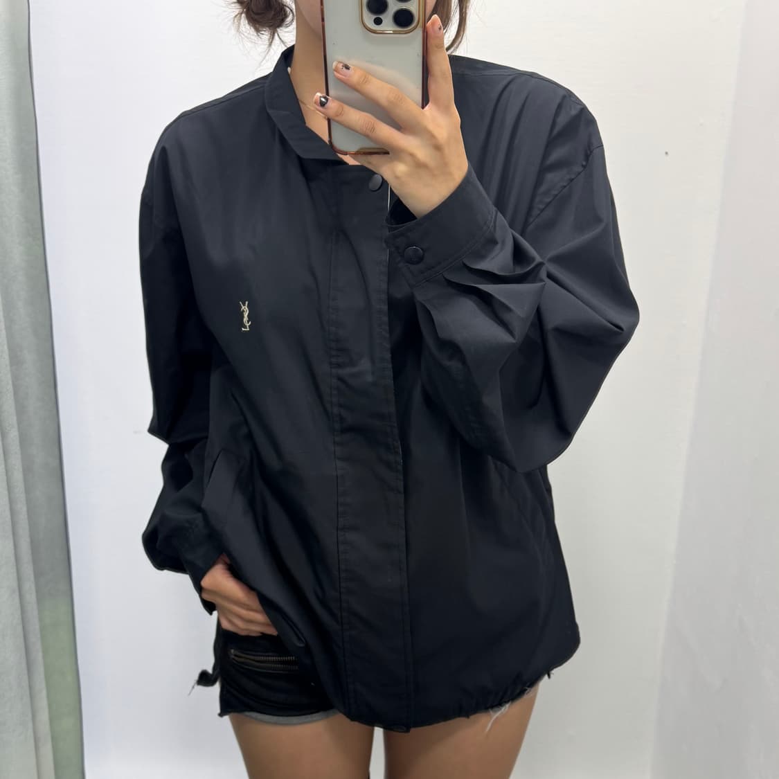 입생로랑 블랙 블루종 상품이미지3