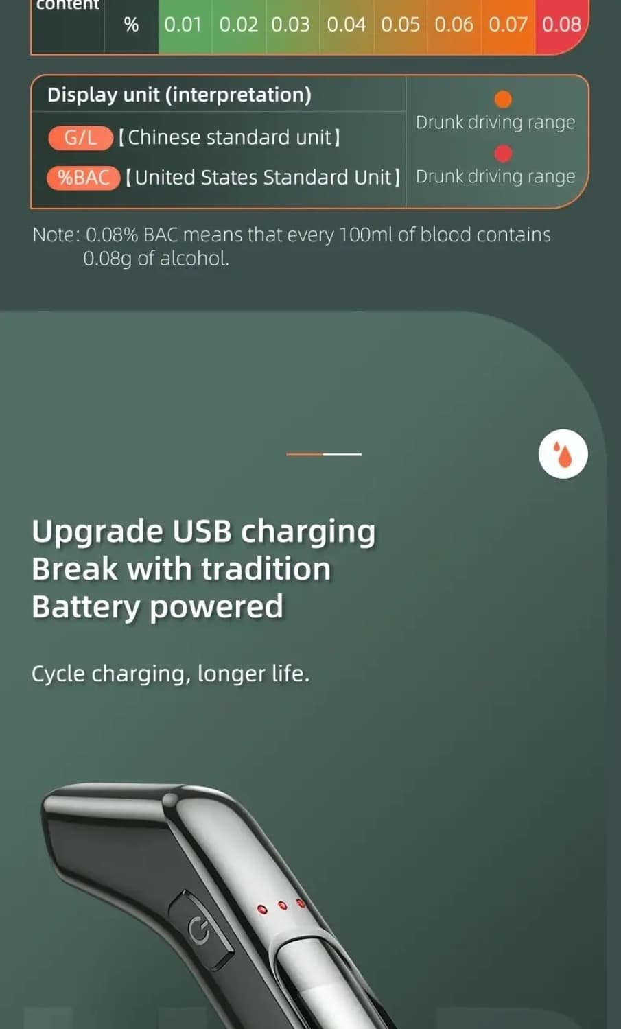 휴대용 충전식 음주측정기 상품이미지9