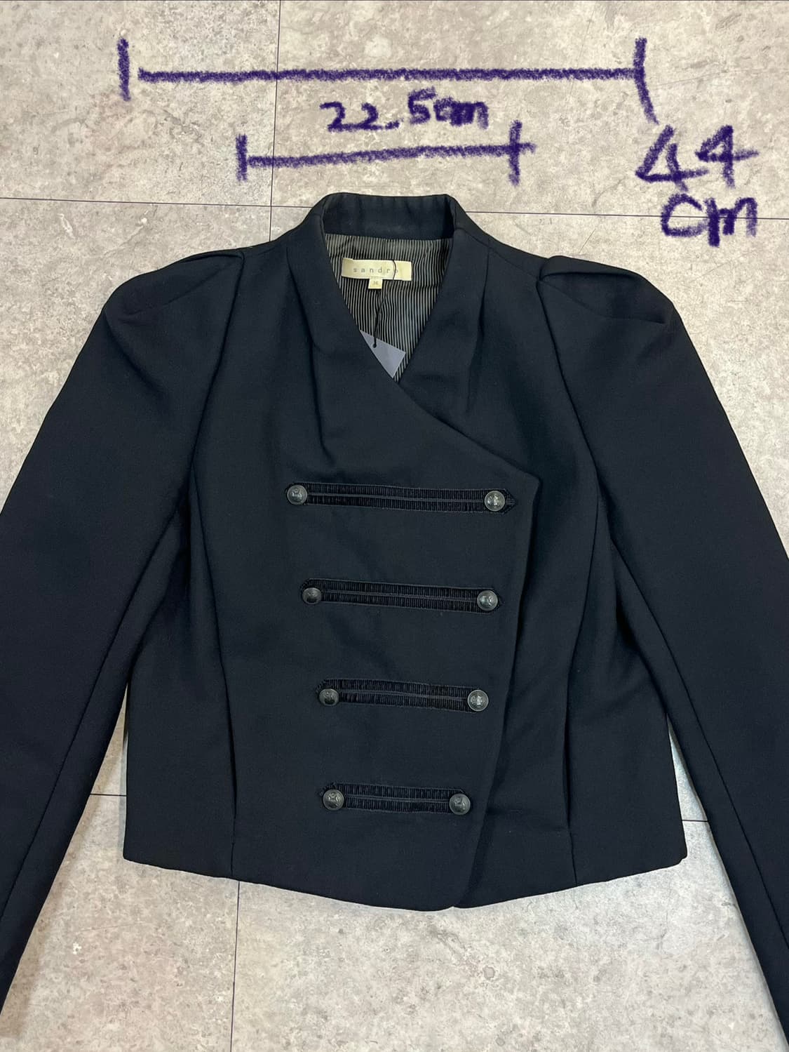 산드로 버튼 자켓 블랙 36 #csz3687 상품이미지4