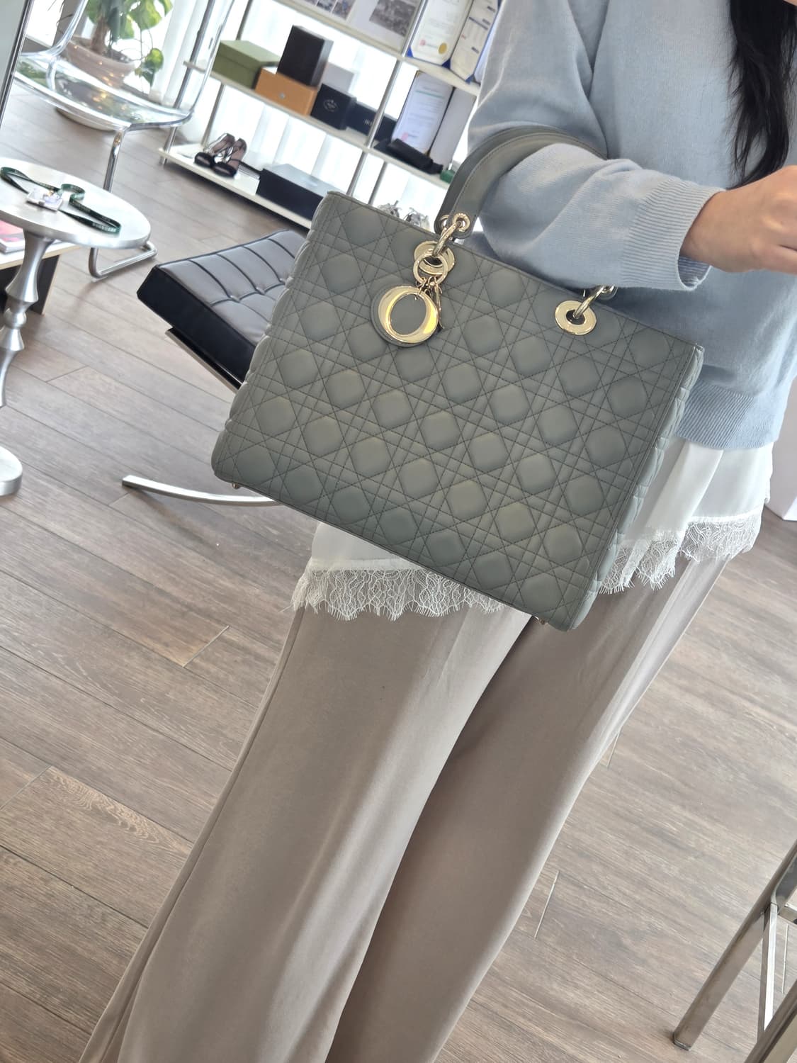 레이디디올 까나쥬 라지 램스킨 상품이미지8
