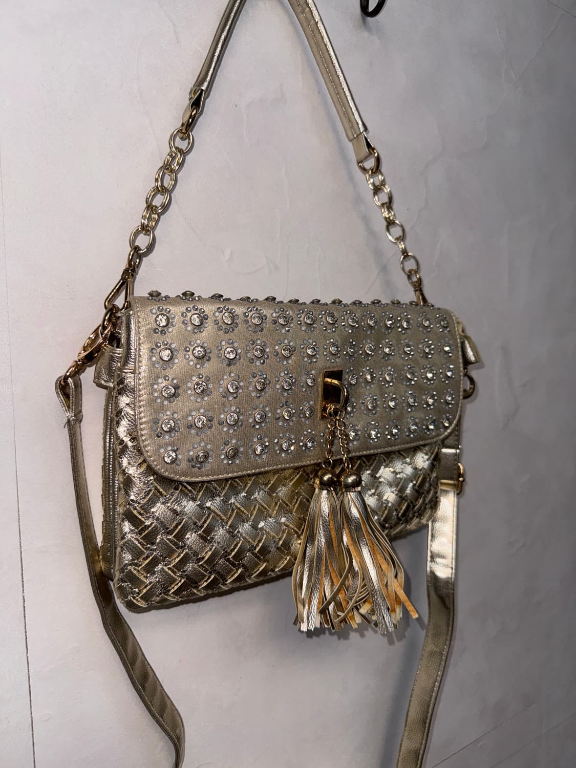 Gold flower cubic tassel chain 투웨이백 상품이미지4