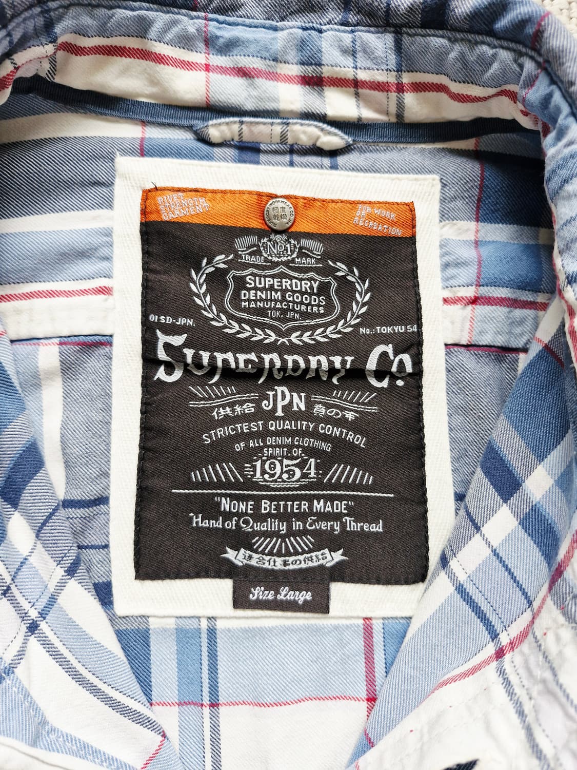 슈퍼드라이 체크 셔츠 L  상품이미지6